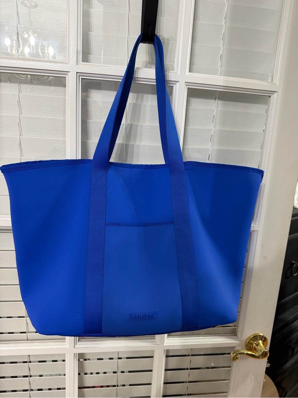 Athleta Cobalt Blue Neoprene Tote with Front Pocket